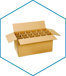 Corrugated box with partitions